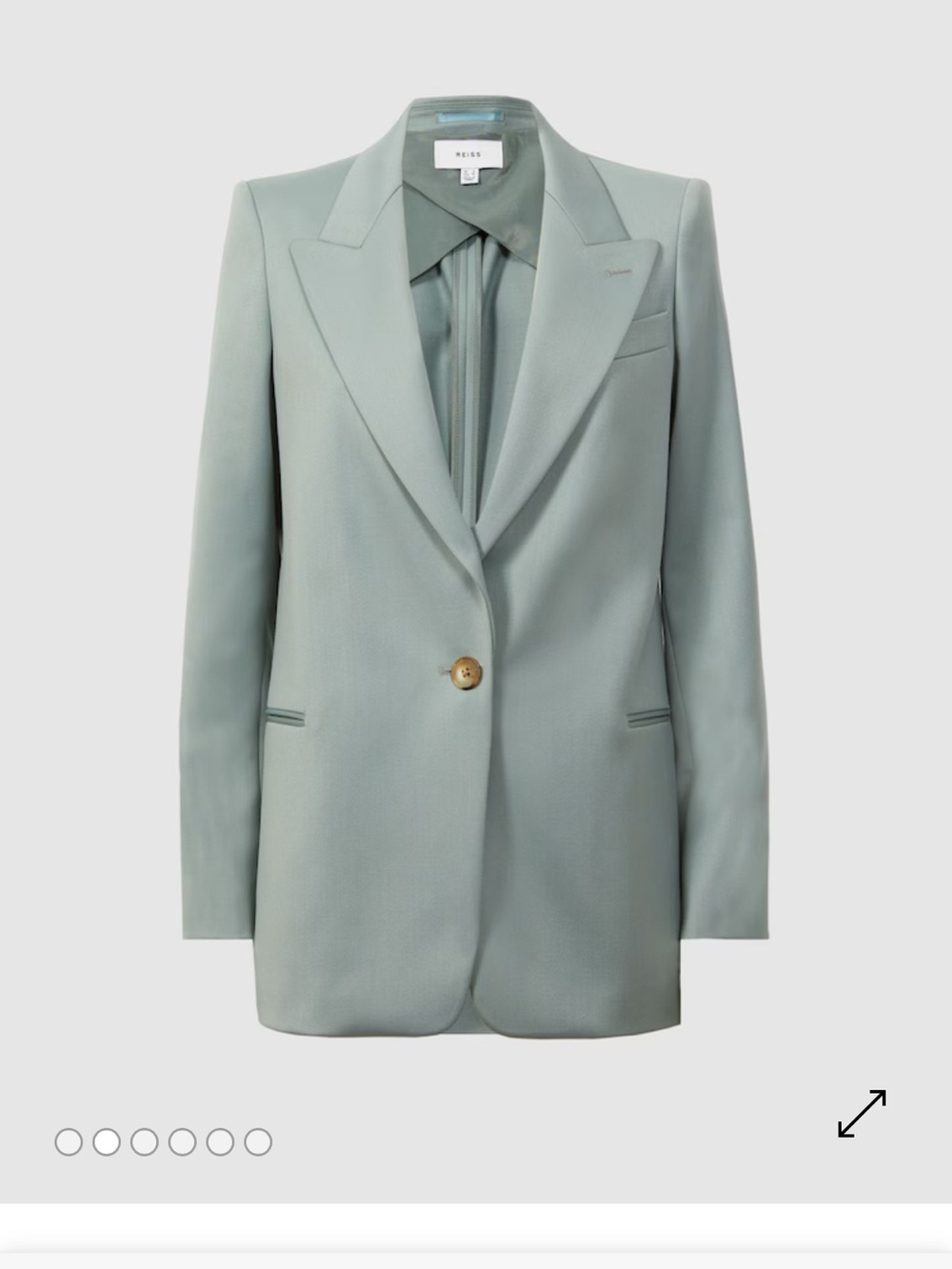 Reiss Celeste Single-Button Tailored Blazer in Green - Size 12UK (8 US)